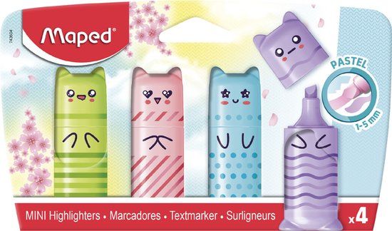 Maped Office Maped tekstmarker Mini PASTEL, 4 stuks op blister