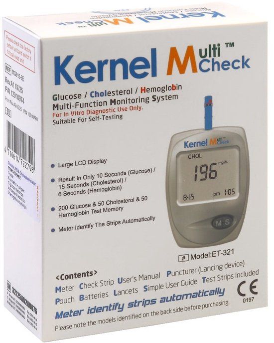 Multicheck Testjezelf Multicheck 3HB startpakket 3-in-1 glucose-cholesterol-hemoglobine meter