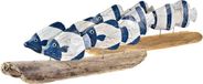 DKD Home Decor Decorative Figures Blue Wood Brown White Zeeman Spirals (36 x 10 x 13 cm) (2 Pieces)