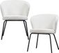 WOOOD Admit Eetkamerstoelen - Bouclé - Naturel - Set van 2