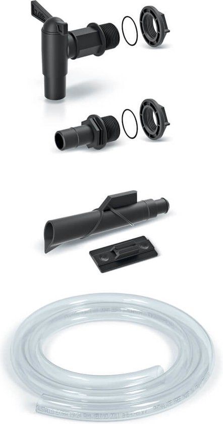 Prosperplast Regenton Aftapset - 5 delig - Zwart/Transparant