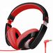 Merkloos Koptelefoon hoofdtelefoon - Over-ear - Met draad 1,5 m - Zwart en rood - Voor kinderen en volwassenen