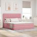Maison Exclusive - Lit LED avec rangement et matelas, rose, 160 x 200 cm, velours