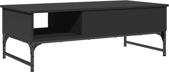 vidaXL Salontafel 100x50x35 cm bewerkt hout en metaal zwart