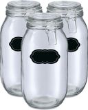 Zeller Weckpot/inmaakpot - 6x - 2L - glas - met beugelsluiting - incl. etiketten