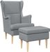 vidaXL Fauteuil met voetenbank 2 zitplaatsen Lichtgrijs Stof