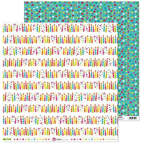 Anita y Su Mundo Party-collectie voor scrapbooking, papier, kaarsen, 30,5 x 30,5 cm