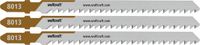 Wolfcraft 3 Decoupeerzaagbladen voor MDF - 65mm Fijne Sneden - HCS-Blad met T-Schacht - Hout - 8013000
