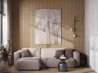 Merkloos 3D-wandpaneel - 2,83 m² - Natuurlijke houtkleur - Set van 8 - FLINT L 97.6 cm x H 290 cm x D 2.1 cm