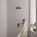 Brauer Gunmetal Edition Thermostatische Regendoucheset Inbouw - Hoofddouche 30 cm - Gebogen Wandarm - 3 Weg - Handdouche 3 Standen - Doucheslang - Wandaansluitbocht - Gunmetal