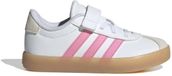 Adidas Vl Court 3.0 Skateboarding Sneakers basses Unisexe Enfants Cuir Caoutchouc Daim Blanc/Rose EU 31.5