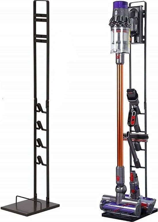 SensaHome - Metalen Stofzuigerstandaard voor Dyson met Accessoirehouder - Zwart