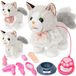 Merkloos Robotkat - Interactief knuffeldier - Met riem - Geluid en beweging - Vanaf 4 jaar