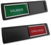 CombiCraft Schuifbordje "Sauber-Dreckig" Zwart Kunststof 178 x 50 mm - Set van 5