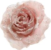 Decoris décoration de Noël rose - sur clip - rose poudré - D14 cm - plastique