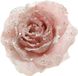 Decoris décoration de Noël rose - sur clip - rose poudré - D14 cm - plastique