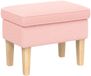vidaXL - Voetenbank - Roze - 55 x 35 x 41 cm - Bouclé