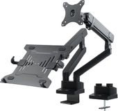 Maclean MC-813 Monitorhouder met gasveer, laptophouder, tafelhouder, monitorarm, monitorstandaard, VESA 75x75, 100x100, 17"-32", voor 1 monitor en 1 laptop