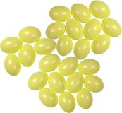Merkloos / Sans marque Moebius Creativ 25x Lichtgele kunststof eieren decoratie 4 cm hobby/knutselmateriaal - DIY eieren beschilderen - Pasen thema plastic paaseieren
