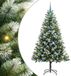 vidaXL Kunstmatige Scharnierende Kerstboom met Gevlokte Sneeuw Warmwit 210 cm