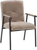 hjh LIVING Bezoekersstoel / Eetkamerstoel Lifea Flex, stoffen rugleuning, opklapbaar, bruin