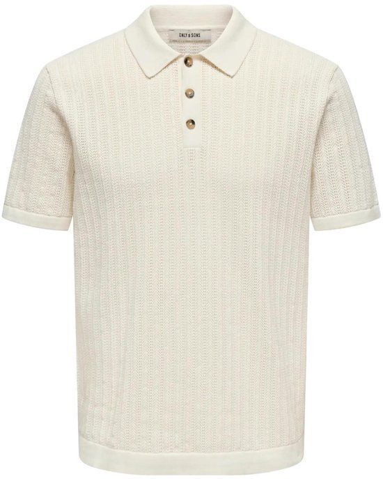 ONLY & SONS ONSMOON REG 12 SS POLO KNIT NOOS Heren Polo Egret Maat XL