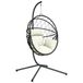 vidaXL Hangstoel met standaard, rattan en staal, beige