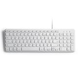 Perixx PERIBOARD-213W USB-toetsenbord, bekabeld en stil, 36,7 x 12,1 x 1,8 cm, compact design met cijferblok, Frans AZERTY, wit