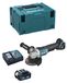 Makita Mini-haakslijper DGA508RTJ1 (1 x 5,0 Ah accu + oplader DC18RC + transportkoffer MAKPAC 3)