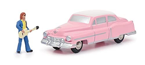 Schuco 450143400 Piccolo Cadillac Eldorado, The King, modelauto, met gitaristen, Limited Edition 500, roze