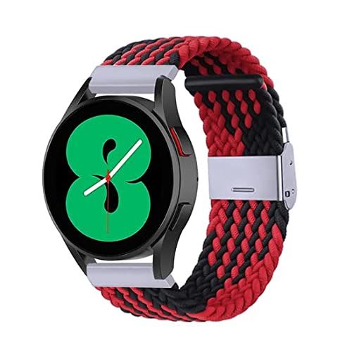 By Qubix - Braided bandje - Rood/zwart - Compatible met Garmin Vivoactive 3 - 20mm