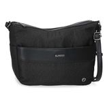 El Potro Luna schoudertas, zwart, 32 x 25 x 11 cm, polyester met details van kunstleer van Joumma Bags, Zwart, Eén maat, Schoudertas