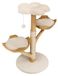 Arbre à chat - Arbre d'escalade - 4 niveaux - Centre d'activités avec niches, panier et plateforme à fleurs - Poteaux à gratter en sisal - 76,5 x 53 x 142 cm - Blanc