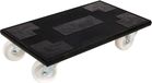 Cordes meubelkarretje zwarte rubberplateau met nylonwielen 60x35 cm