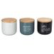 Villa d'Este Home Tivoli Set van 3 blikjes voor zout, suiker en koffie, 500 ml, uit New Bone China, deksel van bamboe Victionary