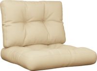 vidaXL Palletkussens 2 stuks stof beige