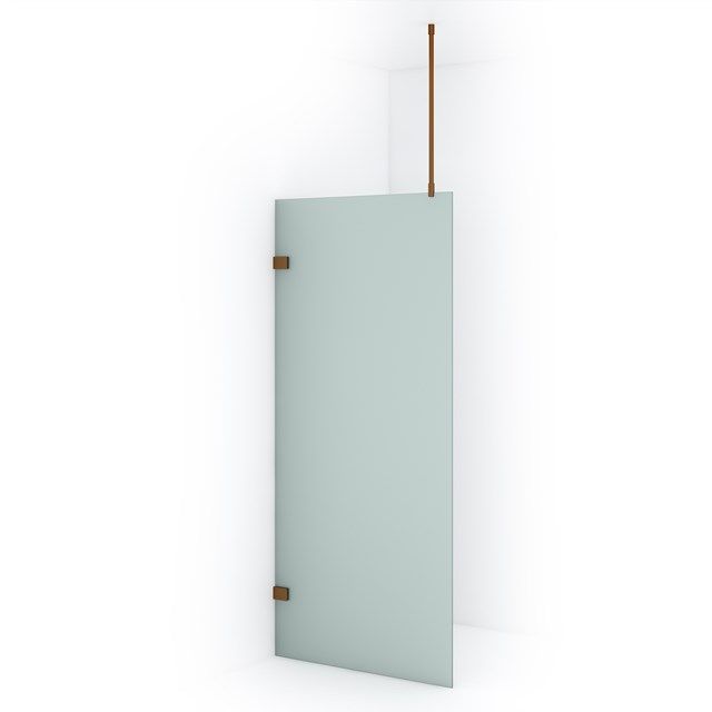 Maxaro Inloopdouche Diamond 90cm 8mm Helder Mat Veiligheidsglas Koper