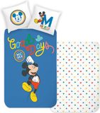 Disney Home Mickey Omkeerbare kinderbeddengoedset, 135 x 200 cm, kussensloop 80 x 80 cm, superzacht Renforcé 100% katoen