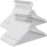 Songmics Massief houten kledinghangers - 44,5 x 1,2 x 23 cm - Wit