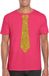 Bellatio Design Shoppartners Bv Roze fun verkleedkleding t-shirt - met stropdas - in glitter goud - heren - korte mouwen - carnaval - vip - glamour XL