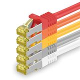 1aTTack.de Cat.7 netwerkkabel 1,5 m 5 kleuren 5 stuks Cat7 Ethernetkabel Netwerk LAN-kabel Onbewerkte kabel 10 Gb/s SFTP PIMF LSZH Set Patchkabel met RJ45-connector Cat.6a