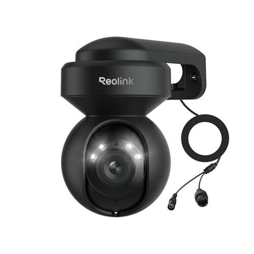 Reolink E1 Outdoor zwart 5MP PTZ 3x optische zoom Buiten WiFi-beveiligingscamera 2,4/5GHz WiFi-camera spotlight en nachtvisie in kleur automatisch traceren persoon voertuigdetectie