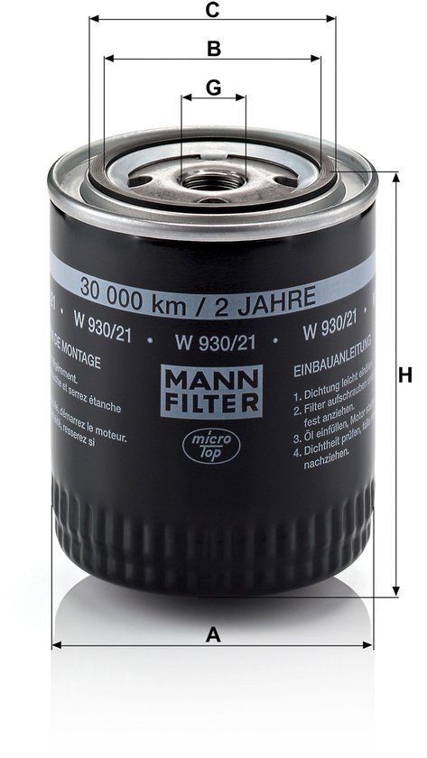 MANN-FILTER Oliefilter W 930/21