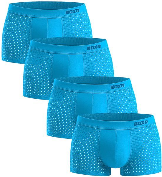 BOXR Underwear Bamboo Boxershorts Men - 4-Pack - XXL - Sea Blue