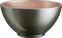 Luminarc Kommetjes - D13 x 6 cm - vert foncé - bols à soupe/bols pour dessert/petit déjeuner - verre - finition métallique