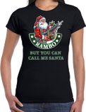 Bellatio Decorations Shoppartners Bv Fout Kerstshirt / Kerst t-shirt Rambo but you can call me Santa zwart voor dames - Kerstkleding / Christmas outfit XS