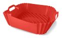 Guardini Vierkante bakvorm met handgrepen, 22 x 22 cm, ideaal voor airfryer, voedselsiliconen, rood, Air Fryer lijn