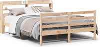 vidaXL Bedframe met hoofdbord massief grenenhout 150x200 cm