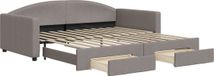 vidaXL Schlafsofa mit Ausziehbett und Schubladen, Stoff, Taupe, 100x200 cm