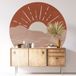 Soleil Boho Sticker Mural Rond / Cercle - Diamètre 130 cm - Adhésif + Protection Brillante